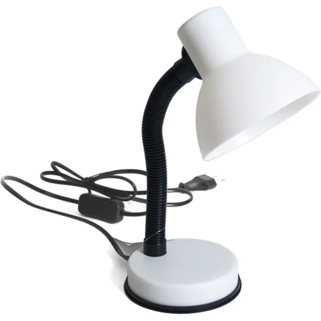 Gerimport Witte leeslamp/bureaulamp 16 x 12 x 30 cm - Buigbare leeslampen/burolampen/tafellampen