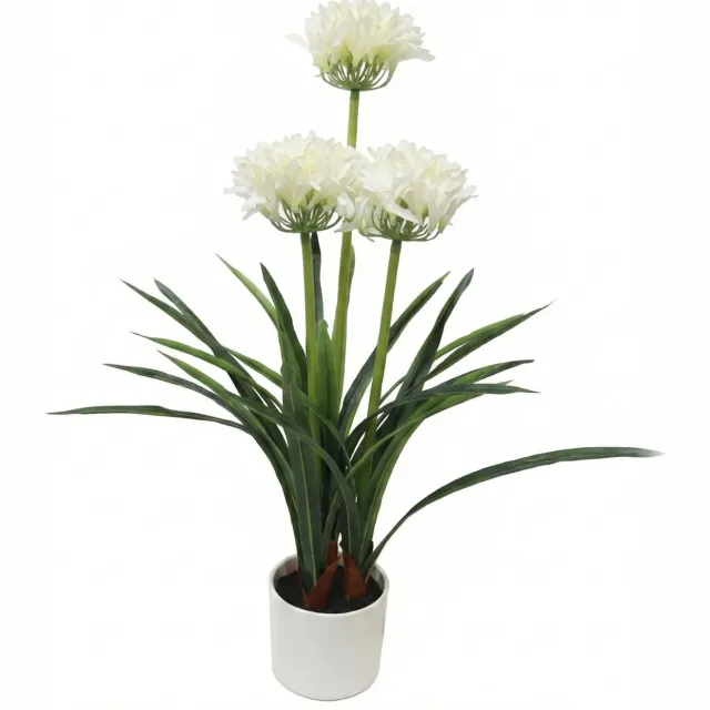 Botanical Decoration Kunstbloem in pot Agapant, 50 x 80 cm - wit