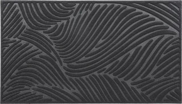 Luance Deurmat Vague - zwart - rubber - rechthoek - 75 x 44 cm - schoonloopmat- buiten Multi