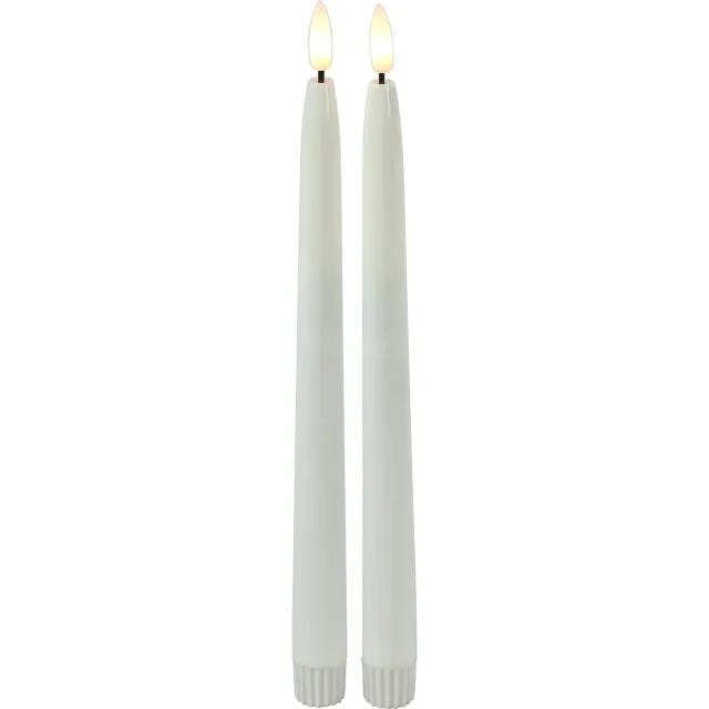 Countryfield Led dinerkaarsen - 2x st- wit -H28 cm - afstandsbediening