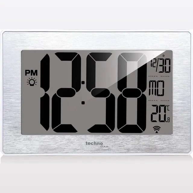 Technoline Digitale wandklok Technoline WS 8019 212x140x32mm zilver