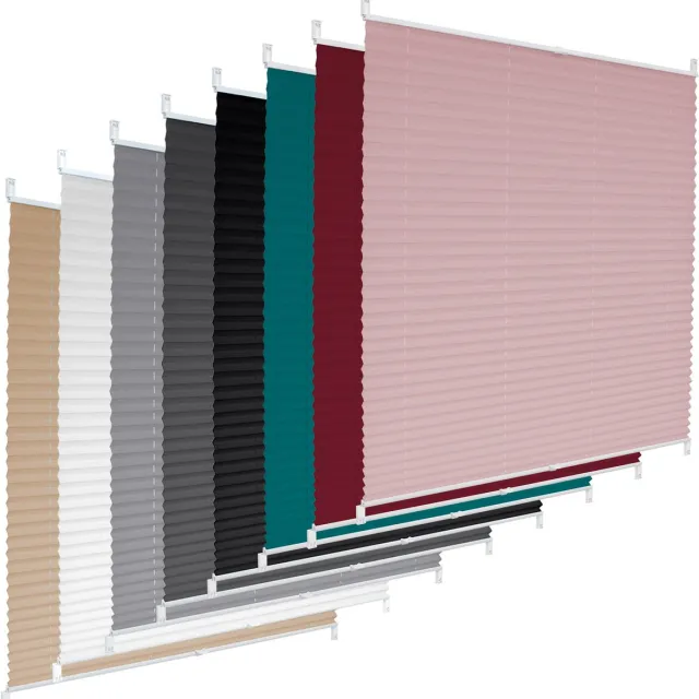 ecd germany Geplooide blinde Klemmfix zonder boren, 65x150 cm, zwart