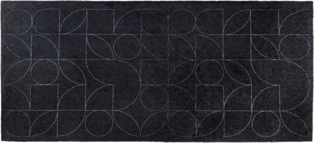 MD-Entree MD Entree - Design mat - Universal - Geometric Lines - Vloerkleed - Antislip - Machine wasbaar - 67 x 150 cm Antraciet
