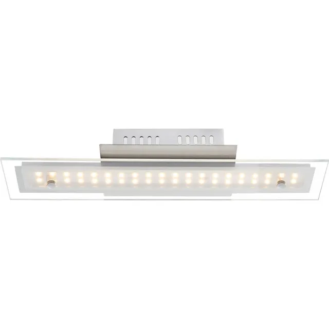 Globo Lighting Plafondlamp Globo Liguria XXL LED - Chroom/Glasplaat gesatineerd