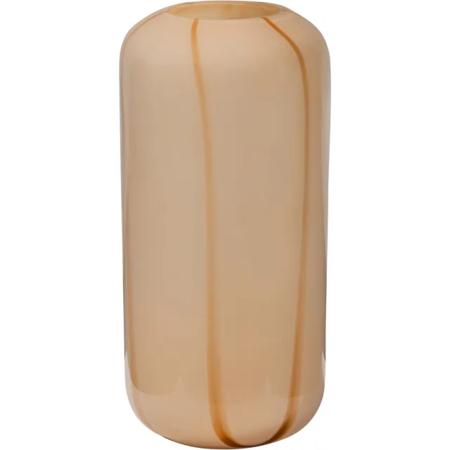 WOOOD Arles Vaas Met Streep - Glas - Naturel - 40x20x20