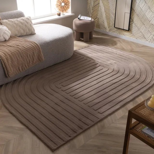 Fraai Organisch Vloerkleed - Flowy Arch Taupe | Wasbaar - 230x330cm