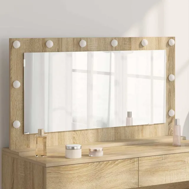 vidaXL Schmink Spiegel Sonoma Eiken 100 x 55 x 18 cm Rechthoekig Bruin