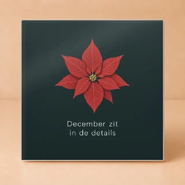 Bedruk King Strakke Decembermodus Tegel – Minimalistische Wanddecoratie met Motivatiequote voor Winterliefhebbers - 11 x 11 cm Wit