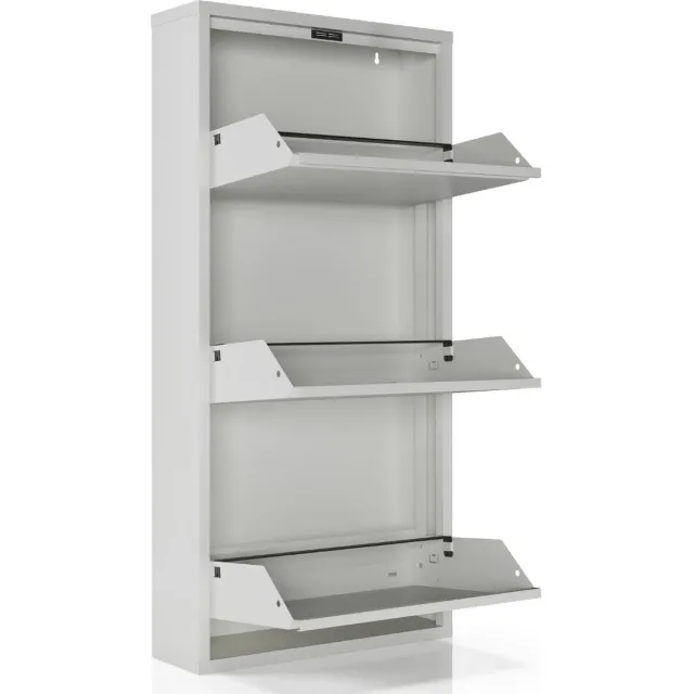 CEHA HOME Metalen Schoenenkast Bodi - 3 Vakken - Wit - Voor ca. 6 Paar Schoenen