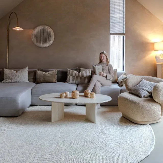 Nordic Weavers Rond wollen vloerkleed - Tvist ivoor 250