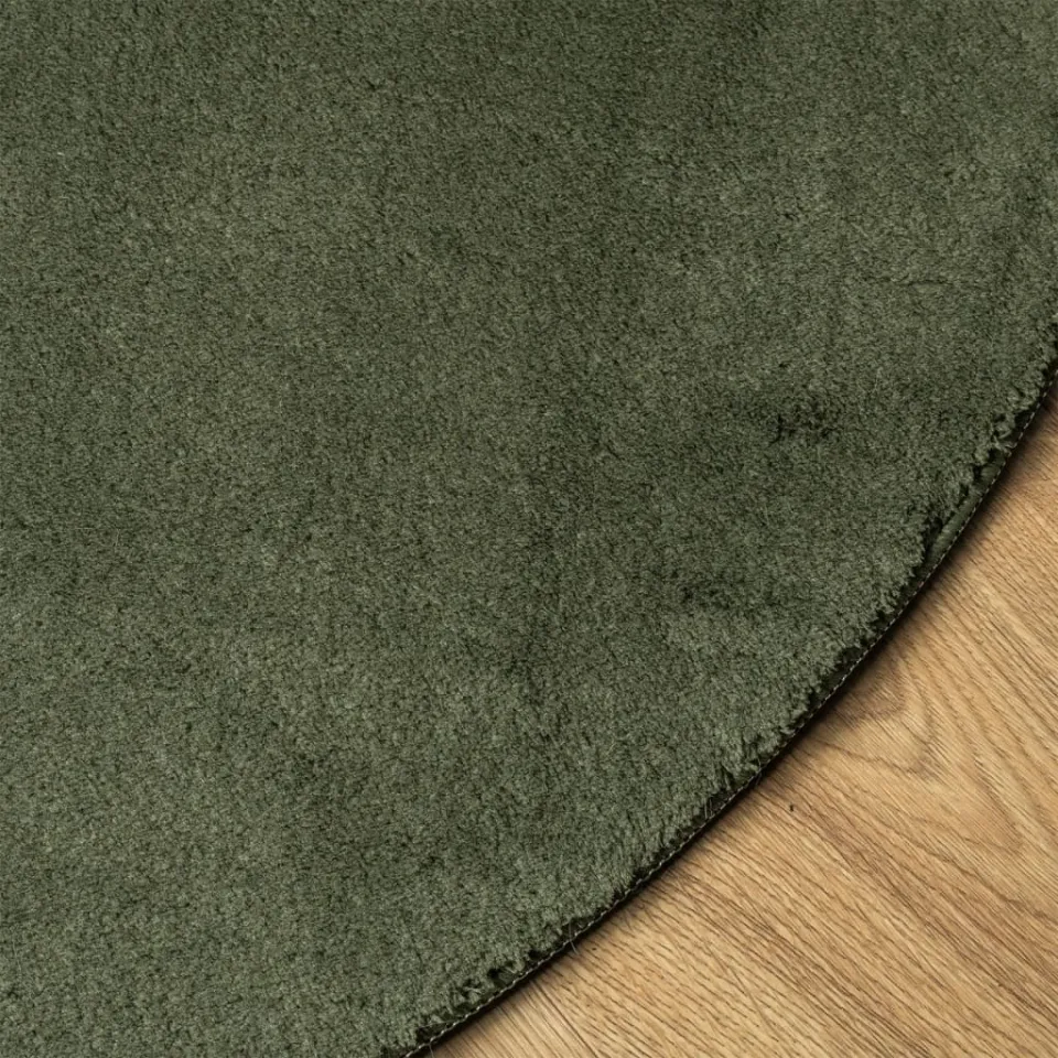 vidaXL Rug HUARTE Green Ø 200 cm 100% Polyester Plat, foto 4