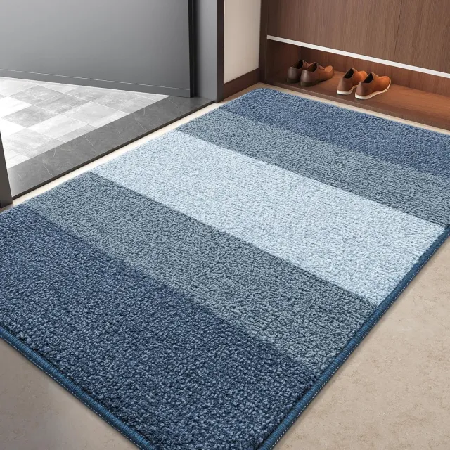 Homaxy Deurmat - Deurmat Antislip - Deurmat Binnen - Droogloopmat - Schoonloopmat - 80x120 cm - Lichtblauw