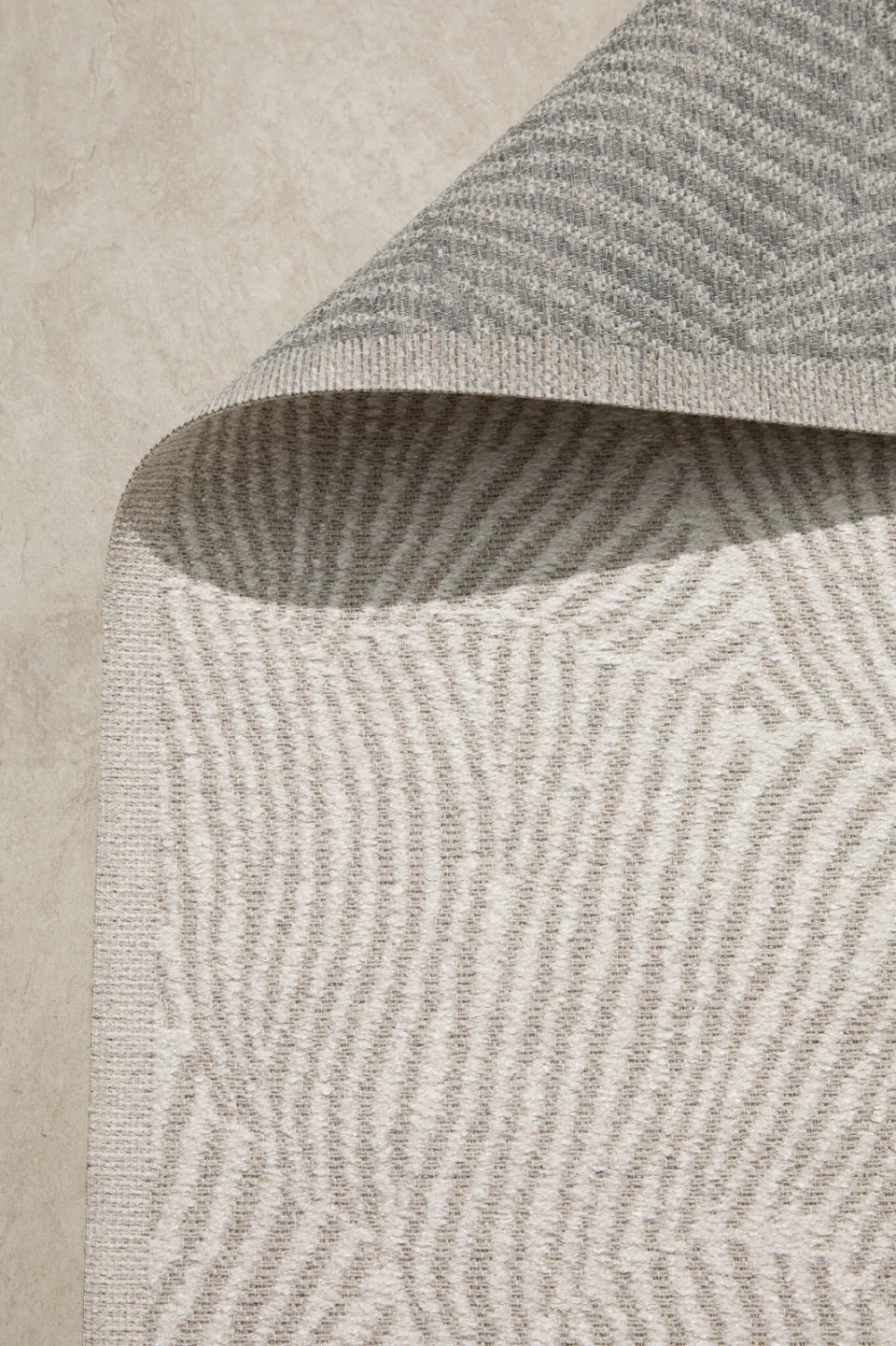 NOUS Living binnen- en buitenvloerkleed zand/off white, foto 4