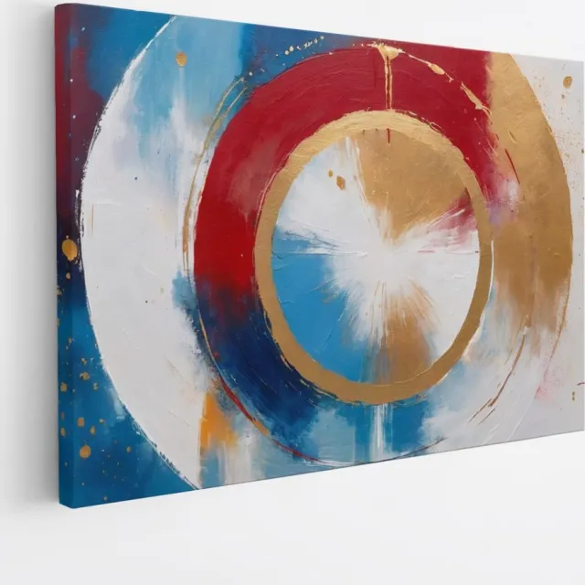 Saammp Canvas Schilderij - Abstract - Kleurrijke Vormen - 60x40 - Foto op canvas - Wanddecoratie - muurdecoratie Woonkamer - Slaapkamer decoratie - Canvas Print Multicolor