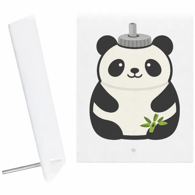 Mr Cadeautjes Glazen fotopaneel Een vrolijke dier-bidon met dezelfde speelse productpersoonl - 15 x 20 cm, staand - glas, decoratie, wanddecoratie | cadeau Wit