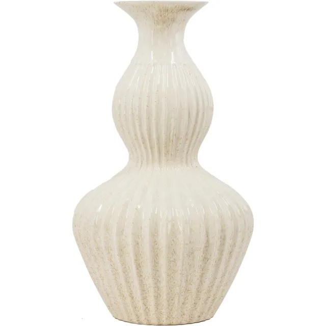homebound by ky Aardewerk vaas clown beige | bloemenvaas | 20,5x20,5x39cm Off-white