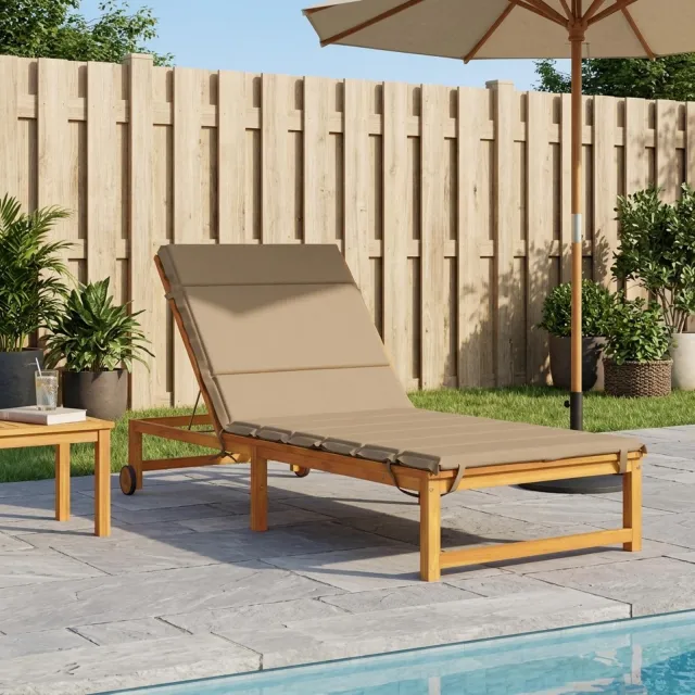 vidaXL Ligstoel Kussen GEMERT 100% Polyester Taupe 200 x 80 x 3 cm
