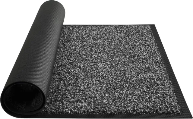 Molisan Droogloopmat & Schoonloopmat - 90x150 cm - Deurmat voor binnen en buiten - Antislip - Grijs