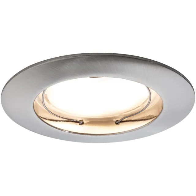 Paulmann Premium LED-inbouwlamp Coin IP44 rond 79mm Coin 3x6,8W 3x430lm 230V 2700K Staal geborsteld, Satijn