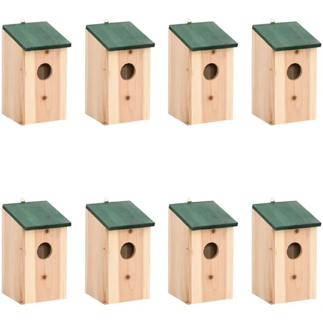vidaXL Vogelhuisjes 8 st 12x12x22 cm hout Beige