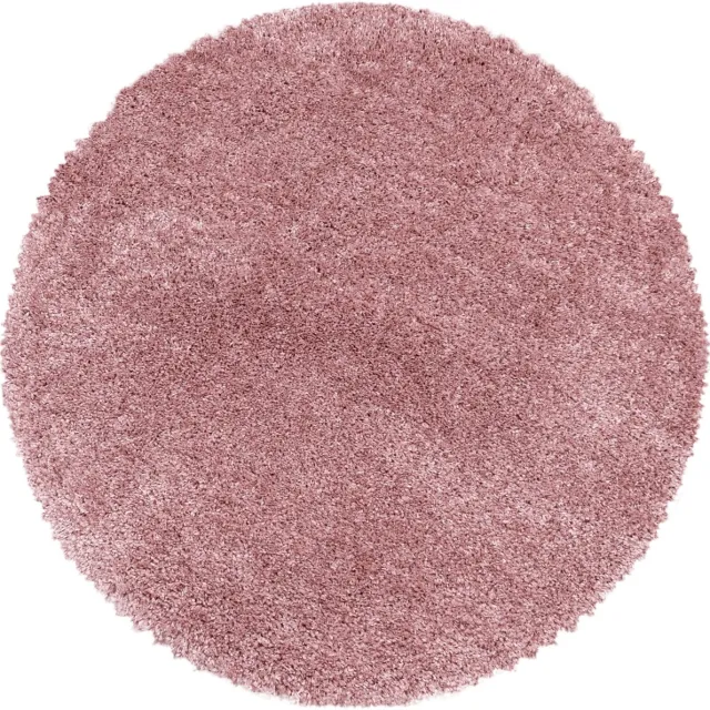 Muratap Pearl Soft Rond Hoogpolig Vloerkleed Roze- 120 CM Ø