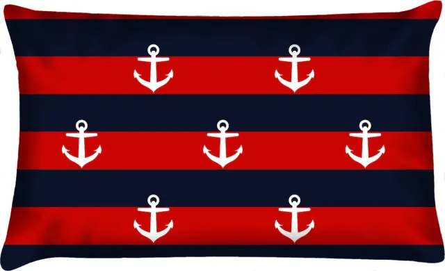 Velits outdoor Sierkussen - Buitenkussen Hollands Glorie Waterafstotend Bootkussen Streep Ankers - Multicolor - 60 Cm X 40 Cm blauw