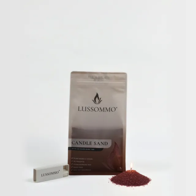 Lussommo Kaarsenzand - Wine red - 500 gram - 120 brand uren - Lussommo®