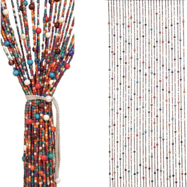 Thuys Deurgordijn Kralen – Macrame – 90 x 200cm – Veelkleurig Bruin