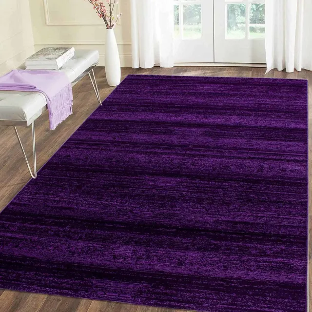 flycarpets Marlon Vloerkleed Effen Gestreept - Paars - Laagpolig - 280x370 cm