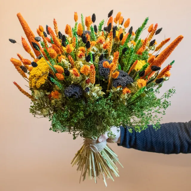 Roselin Deco Droogbloemen - boeket - Tess - Droogboeket - droogbloemenboeket bruin