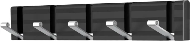 Cosensi Muurkapstok met 5 opvouwbare haken, modern design, aluminium kapstok voor entree, slaapkamer, badkamer en modderkamer Any