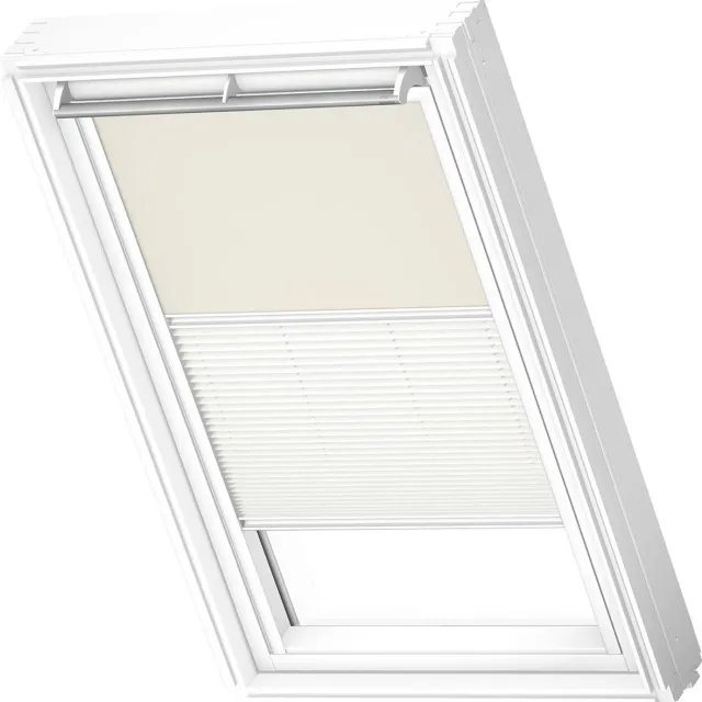 VELUX Origineel Verduisterend Rolgordijn Plus Plissé (DFD) Wit Kozijn, SK06, Licht Beige