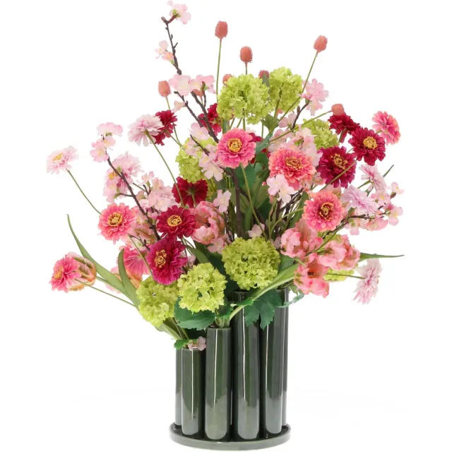 maxifleur Kunstplanten Kunstboeket Joyce Lagos 65 cm inclusief Twisted Tubevaas Roze