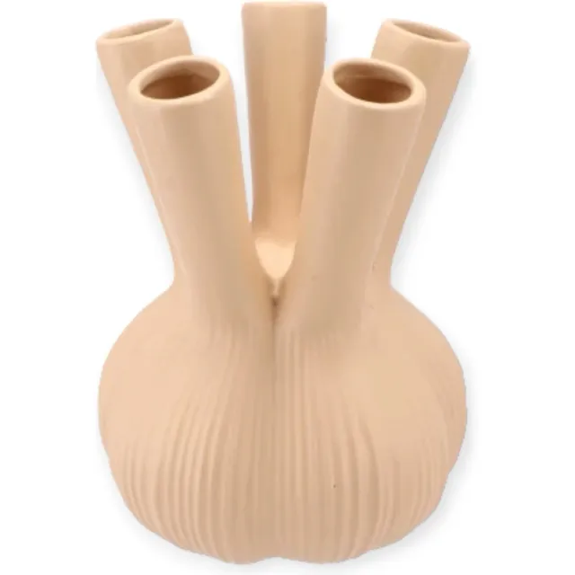 DK design Daan Kromhout - Aglio Straight - Vaas - 16 x 19 cm - Zandkleurig - Middel - Keramiek