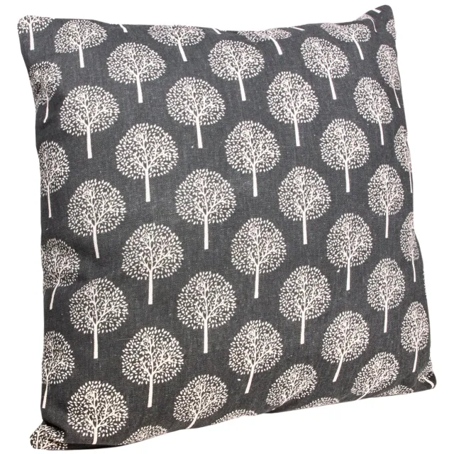 QUVIO Sierkussen boom - Gevuld - Verfijnde jutten - 45 x 45 cm - Antraciet Beige