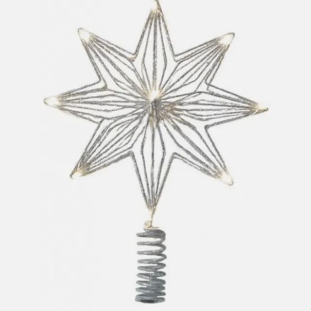 Sirius Chloe LED Kerstster Kerstboompiek – Zilver – Kerstdecoratie – Sfeervolle Kerstverlichting