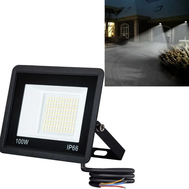 Aufun LED-schijnwerpers - koud wit - 5 x 100 W - IP66 waterdichte buitenlamp - voor tuin, garage en werkplaats Koudwit