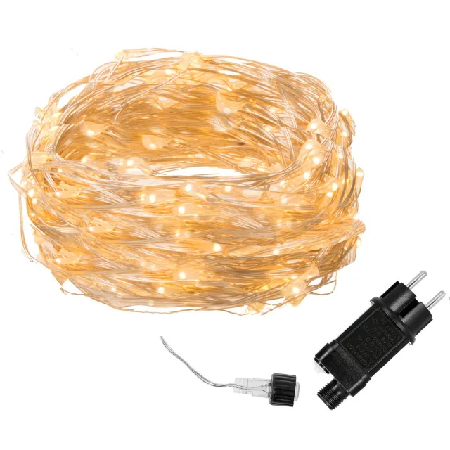 springos Kerstboomverlichting - 100 LED - Microdraden - 10 M - Warm Wit