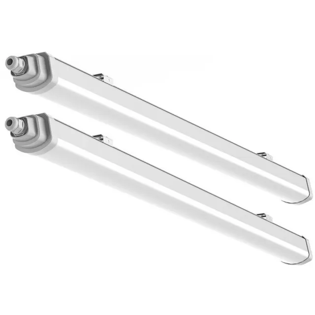 V-TAC Kelderlamp Plafondlamp LED garageverlichting Halverlichting, IP65, 18W 2160lm 6500K koel wit, L 60 cm, set van 2