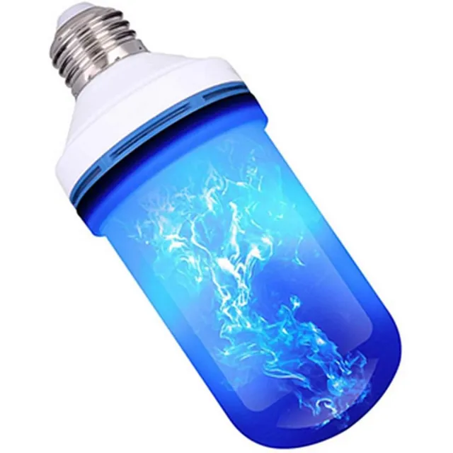 carmdering LED Vlam Lamp - Simulatie Kaarslicht - Decoratieve Gloeilamp - Realistisch Flakkerend Effect - Energiezuinig 5W - Veilig Kunststof Materiaal - Sfeervolle Verlichting - Ideaal voor Binnen en Buiten - 2 Stuks Blauw