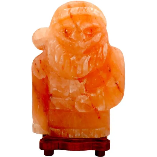 Pink Gold Zoutlamp - Premium - Kerstlamp - Kerstman - Handgemaakte kerstman standbeeldlamp - 17x30x30cm - 7kg - Himalayazout - Tafellamp – Sfeerlamp – Himalaya Zoutsteen Nachtlampje – Cadeau Roze