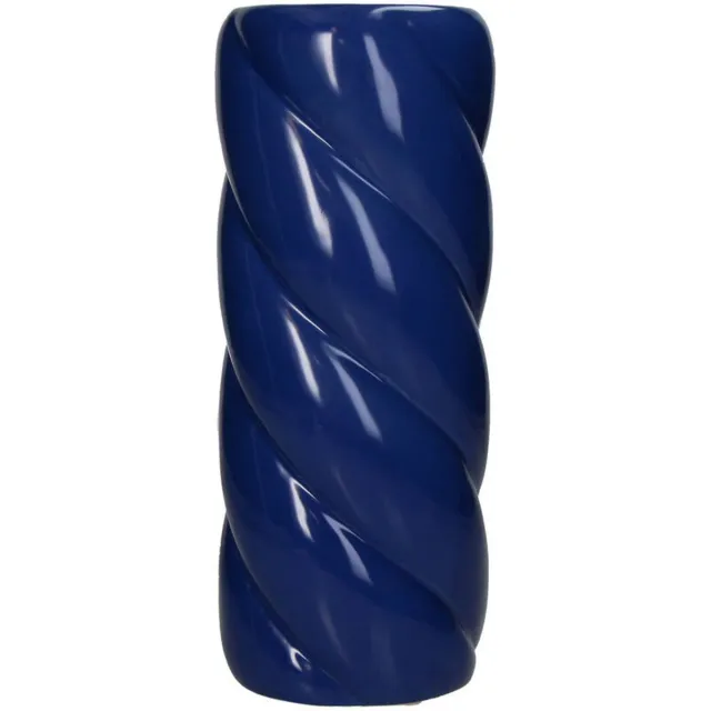 Kersten Vaas Twisted Blue 13x13x31cm Blauw