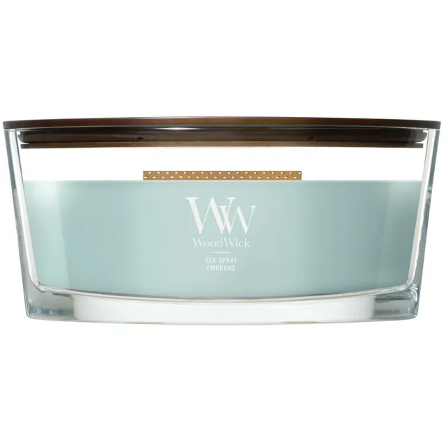 Woodwick Hearthwick - Sea Spray - Ellipse Geurkaars - 50 branduren Blauw