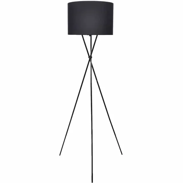 vidaXL Lampenkap voor vloerlamp met standaard 139 cm zwart