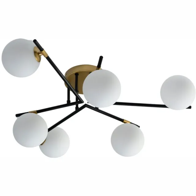 KOSILUM Mattina - Plafondlamp - Zwart en goud - Metaal en glas