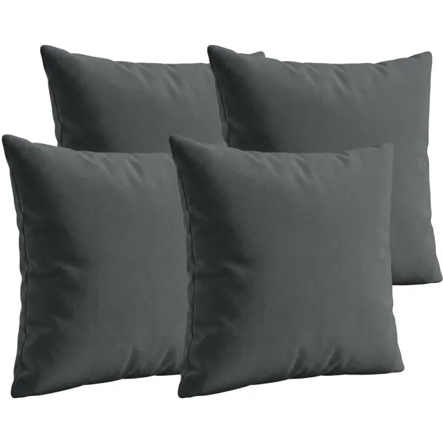CLP Sierkussens Set van 4 - Zonder Vulling - 45x45 cm - Decoratieve Kussens voor Bank & Tuin - Wasbaar met Ritssluiting ijzergrijs