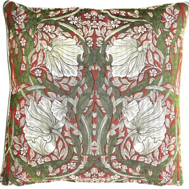 Signare Kussenhoes - Kunst - Luxe gobelinstof - Pimpernel en Thyme - Rood - William Morris - 45 x 45 cm