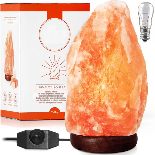 AMA Zoutlamp - Zoutsteenlamp - Nachtlampje - 6 KG - Inclusief 2 Lampen - ‎17x17x30cm - Roze