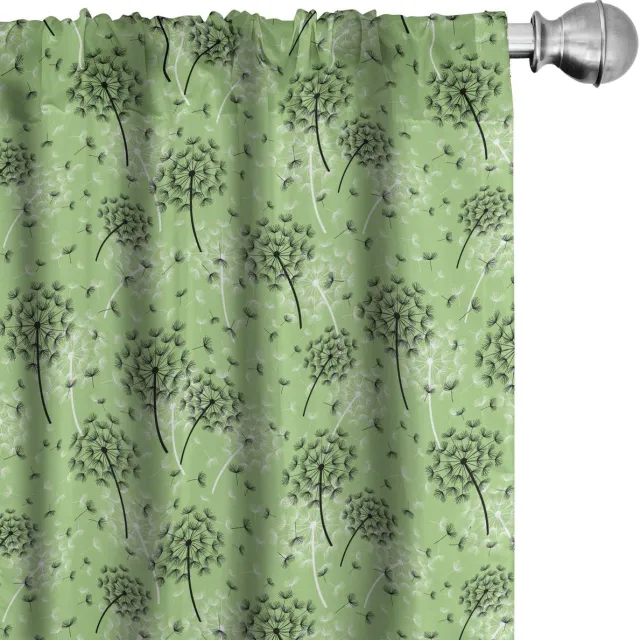 ABAKUHAUS Gordijnpaneel 2x75x175 cm – Microvezel, halfverduisterend, Groen/Donkergrijs