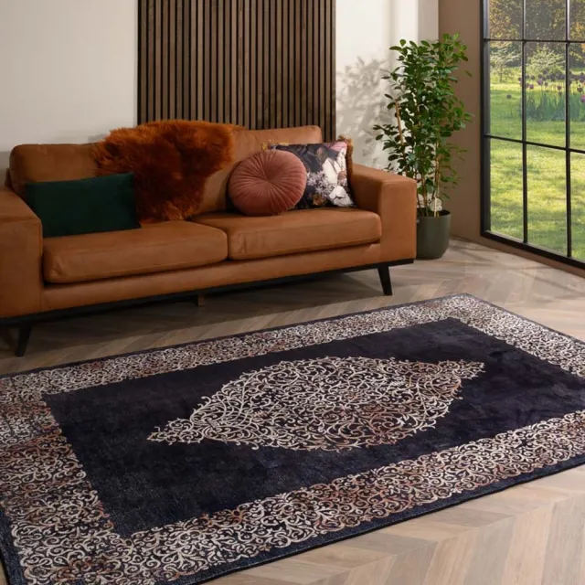 TrueWeave Wasbaar vloerkleed - Silas antraciet 80x150